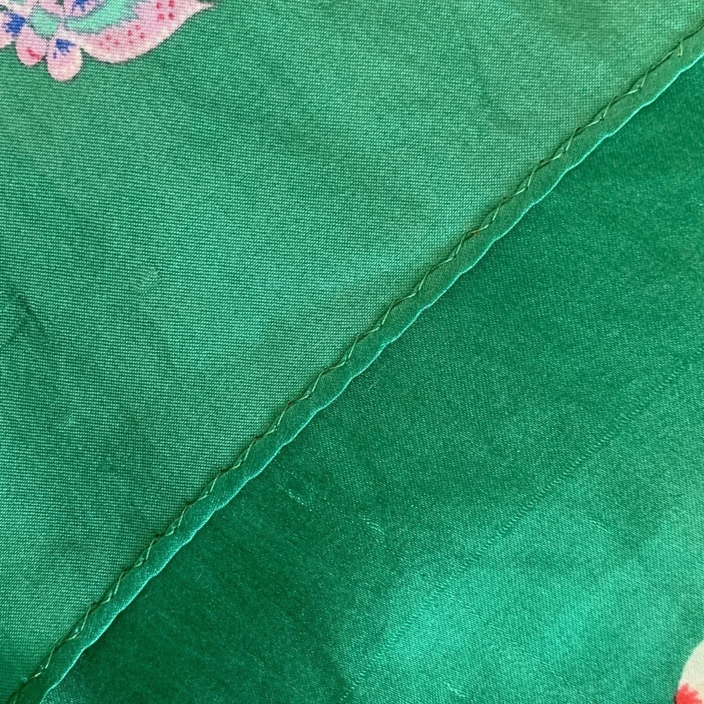 Vintage Green silk butterfly scarf